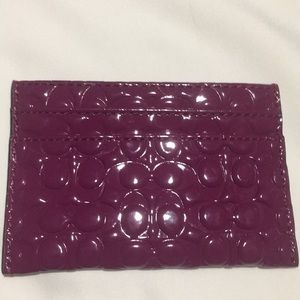 NWT Coach Berry Patent Leather Card Case MSRP$48